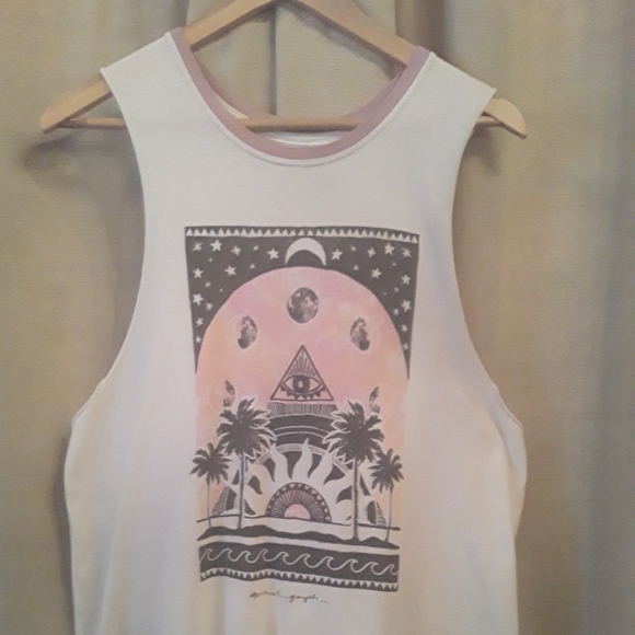 Spiritual Gangster Tops - Spiritual Gangster tank with moon/stars/pyramid
